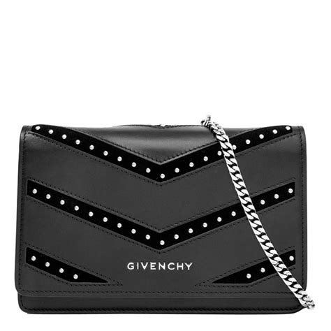 givenchy black leather wallet chain bag|Shop Black Givenchy Online .